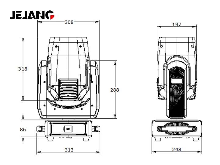 MINI 380W BEAM MOVING HEAD